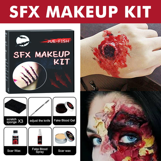 Sfx Makeup Kit Halloween Makeup Kit Halloween Fake Blood Makeup Kit Halloween Scary Face Makeup Sfx Makeup Fake Wound Scar For Art,Theater,Halloween,Parties And Cosplay