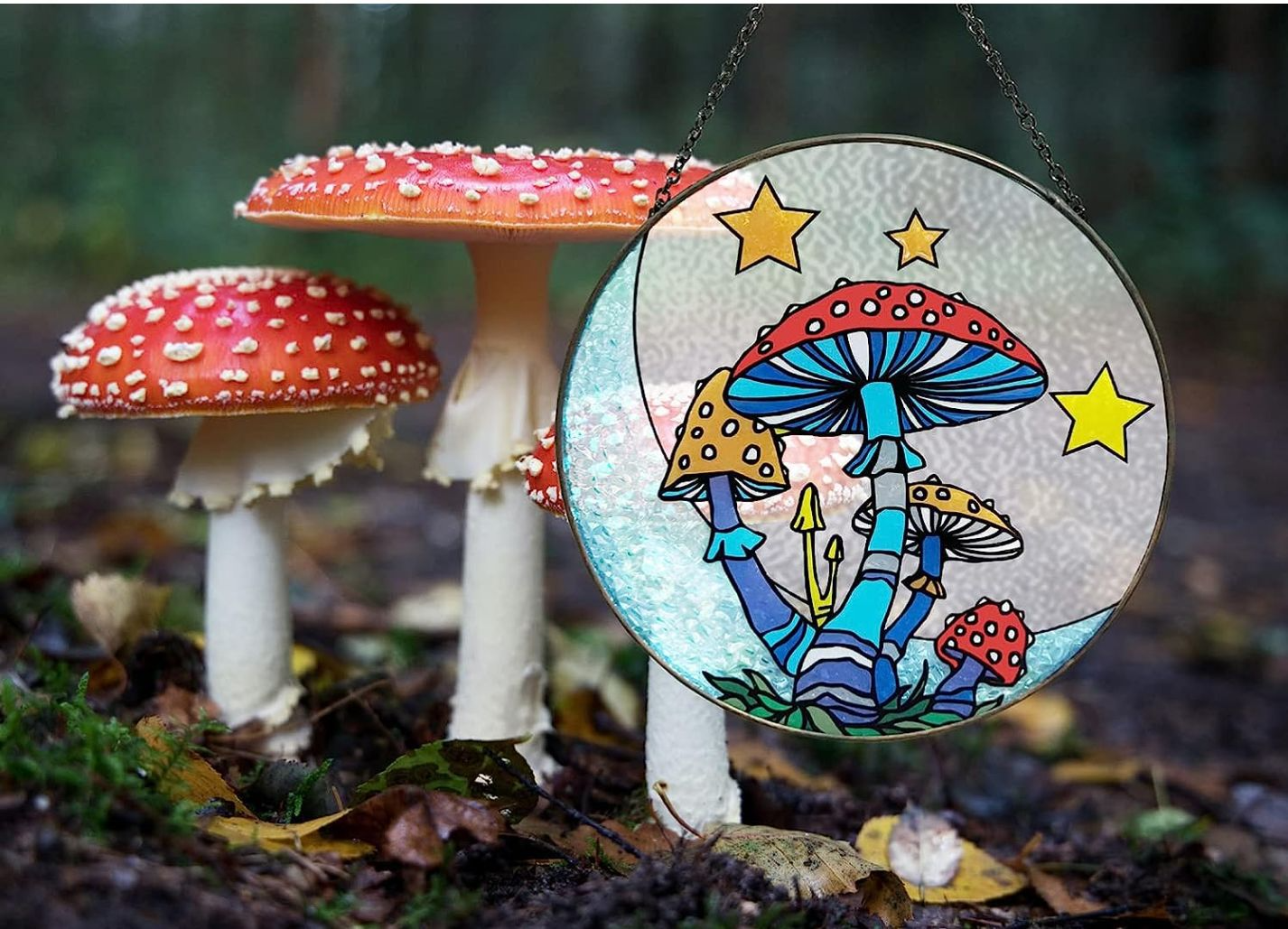 Mushroom Decorative Stained Glass Catcher Decorative Pendant
